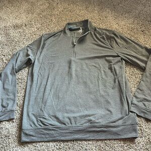 Nice Johnnie-O Half zip performance pullover gray striped - good condition